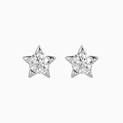 Lumiere Diamond Solitaire Earring  White Gold