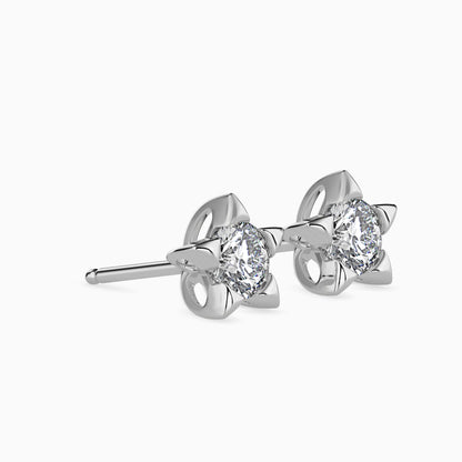 Lumiere Diamond Solitaire Earring  White Gold