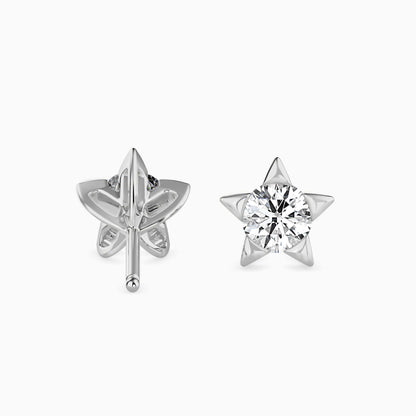 Lumiere Diamond Solitaire Earring  White Gold