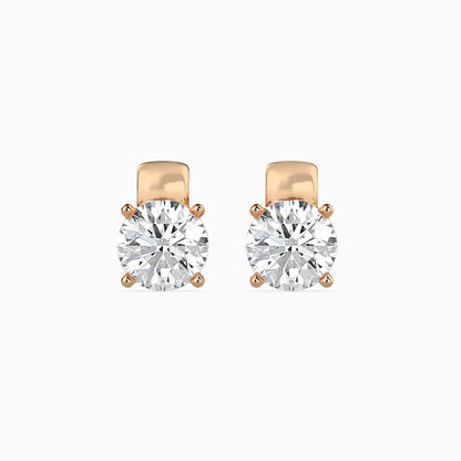 Flit Diamond Solitaire Earring Rose Gold