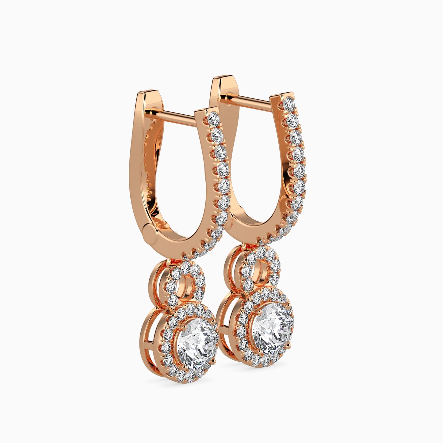 Percy Solitaire Diamond Earring Rose Gold