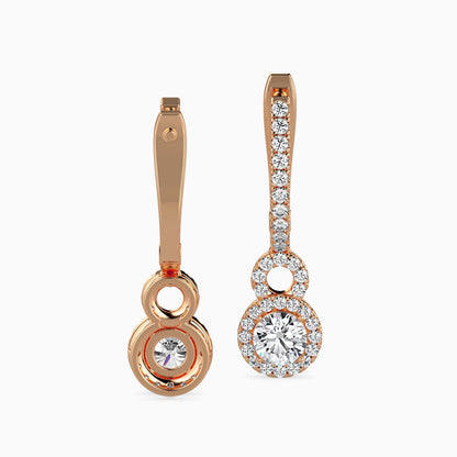 Percy Solitaire Diamond Earring Rose Gold