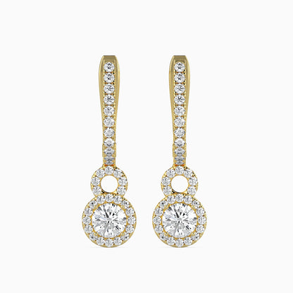 Percy Solitaire Diamond Earring Yellow Gold