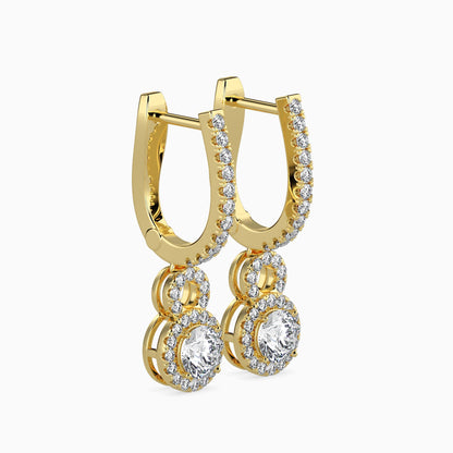 Percy Solitaire Diamond Earring Yellow Gold