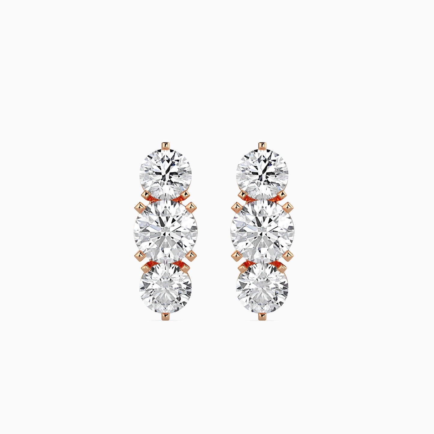 Martina Diamond Solitaire Earring Rose Gold