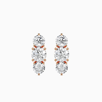 Martina Diamond Solitaire Earring Rose Gold