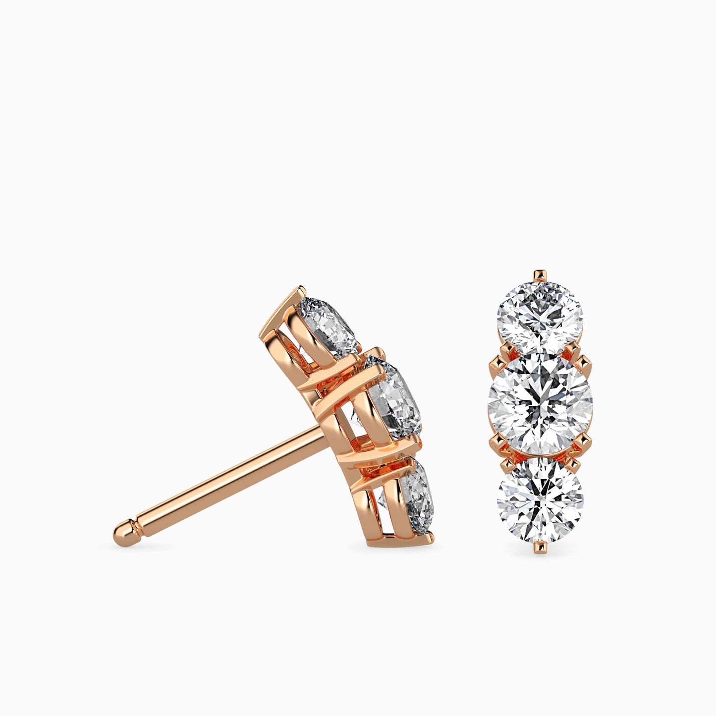 Martina Diamond Solitaire Earring Rose Gold