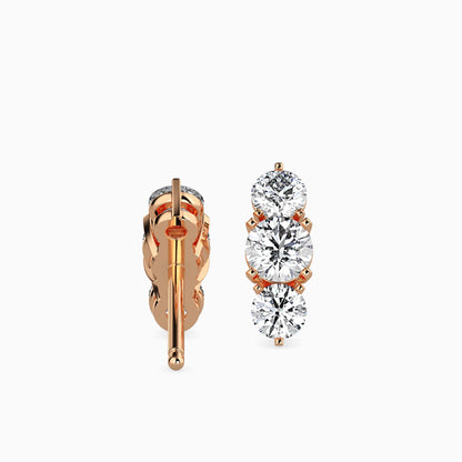 Martina Diamond Solitaire Earring Rose Gold