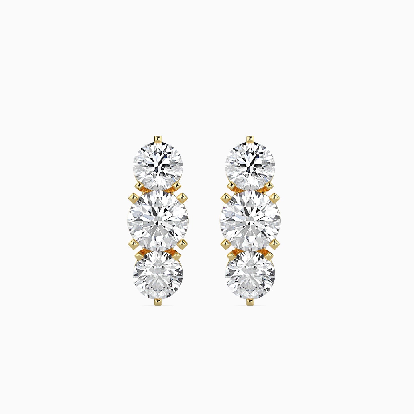 Martina Diamond Solitaire Earring Yellow Gold