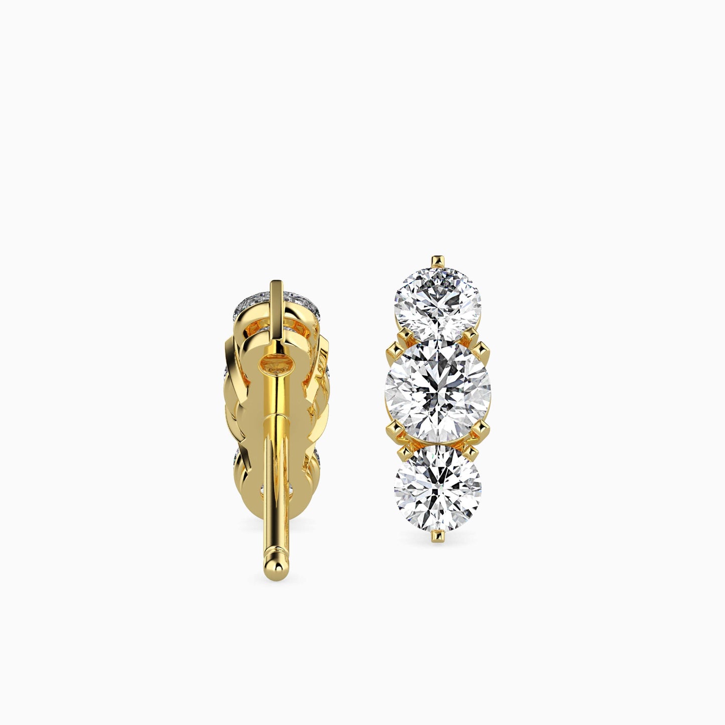 Martina Diamond Solitaire Earring Yellow Gold