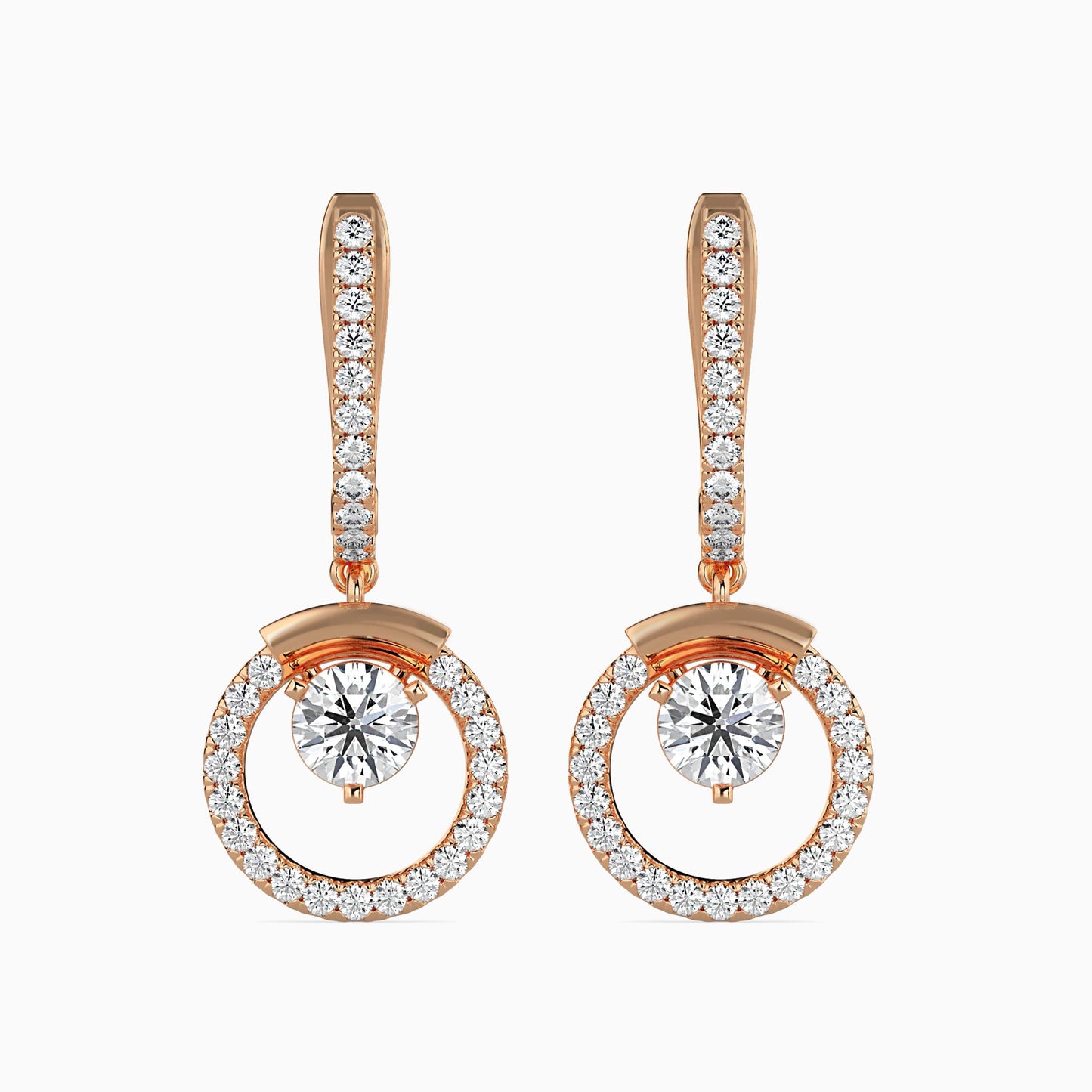 Clio Diamond Solitaire Earring Rose Gold