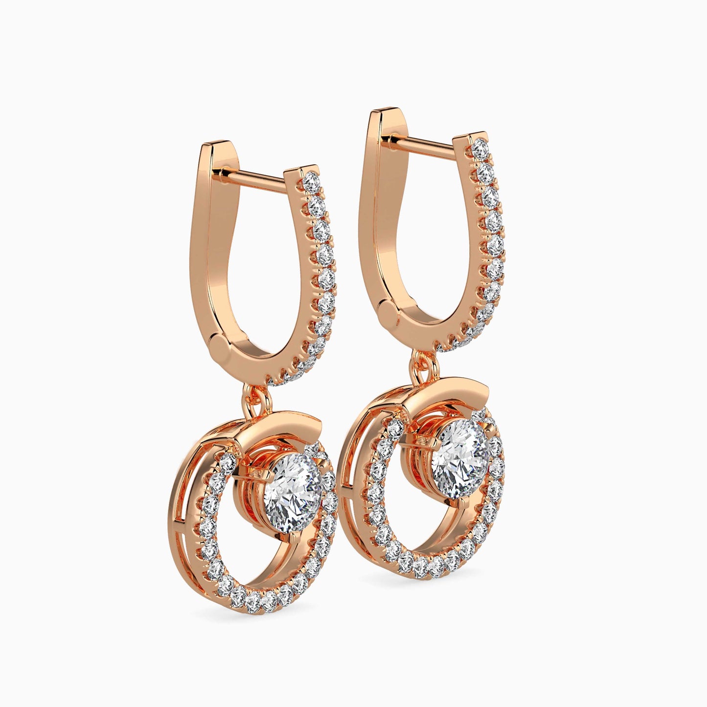 Clio Diamond Solitaire Earring Rose Gold