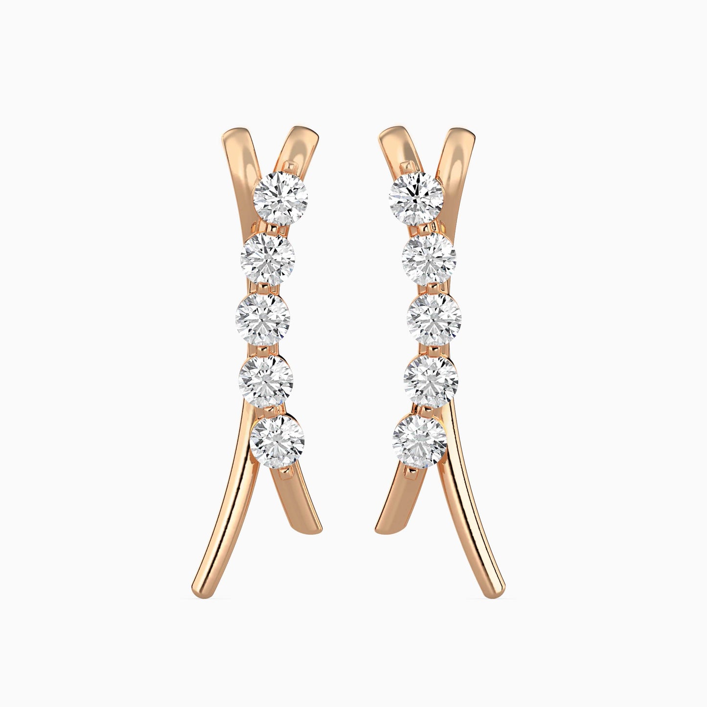 Fates Solitaire Diamond Earring Rose Gold