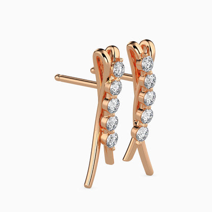 Fates Solitaire Diamond Earring Rose Gold