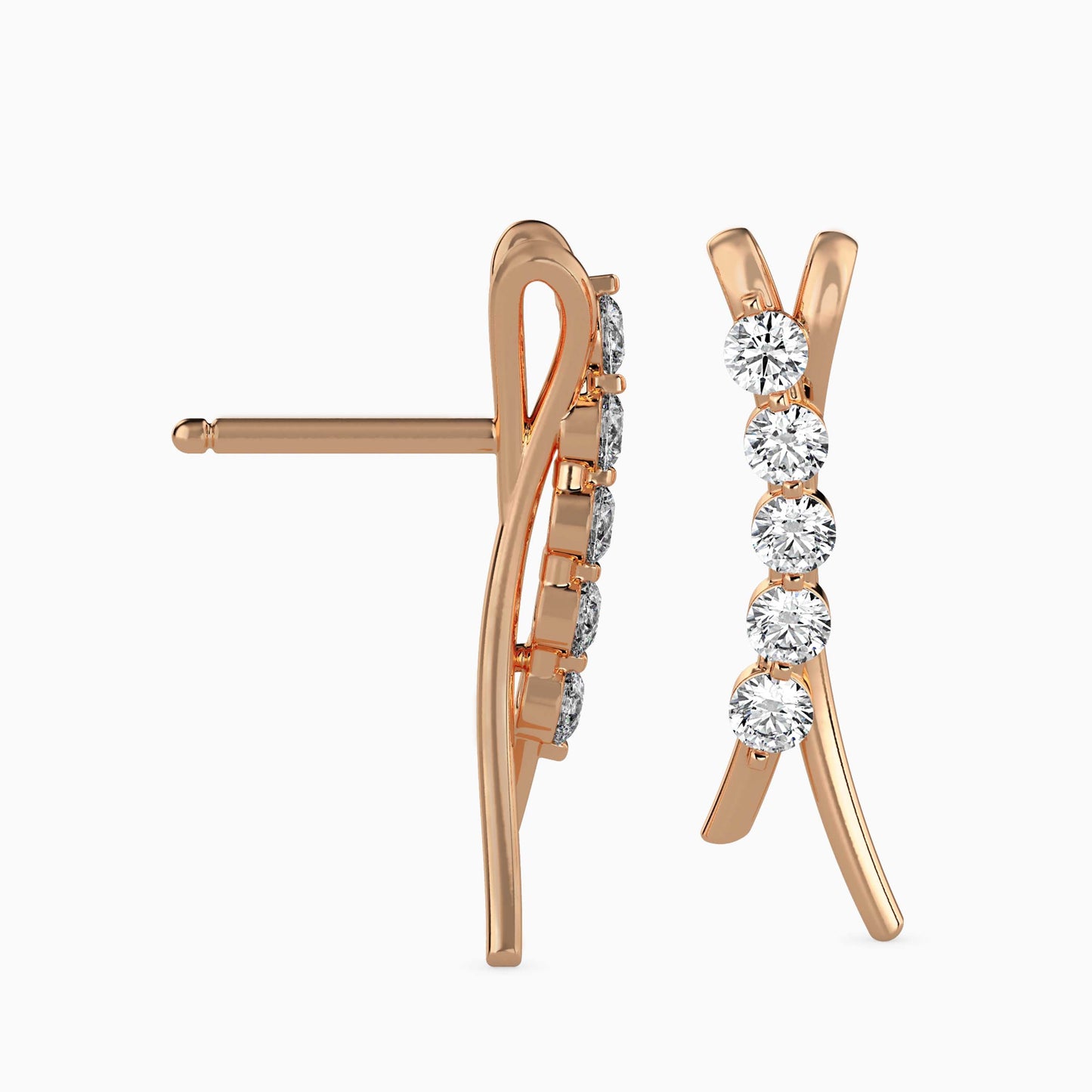 Fates Solitaire Diamond Earring Rose Gold