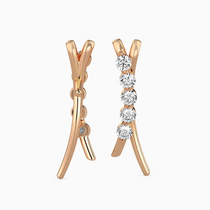 Fates Solitaire Diamond Earring Rose Gold