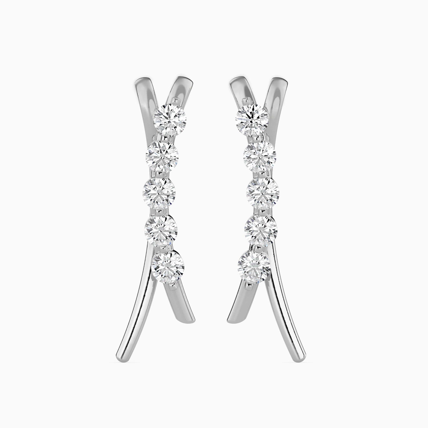 Fates Solitaire Diamond Earring Platinum