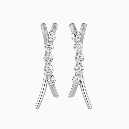 Fates Solitaire Diamond Earring White Gold