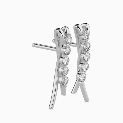 Fates Solitaire Diamond Earring Platinum