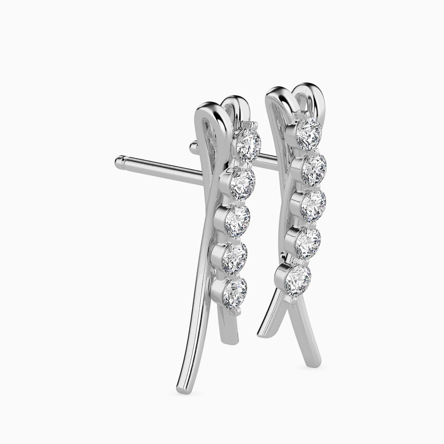 Fates Solitaire Diamond Earring White Gold