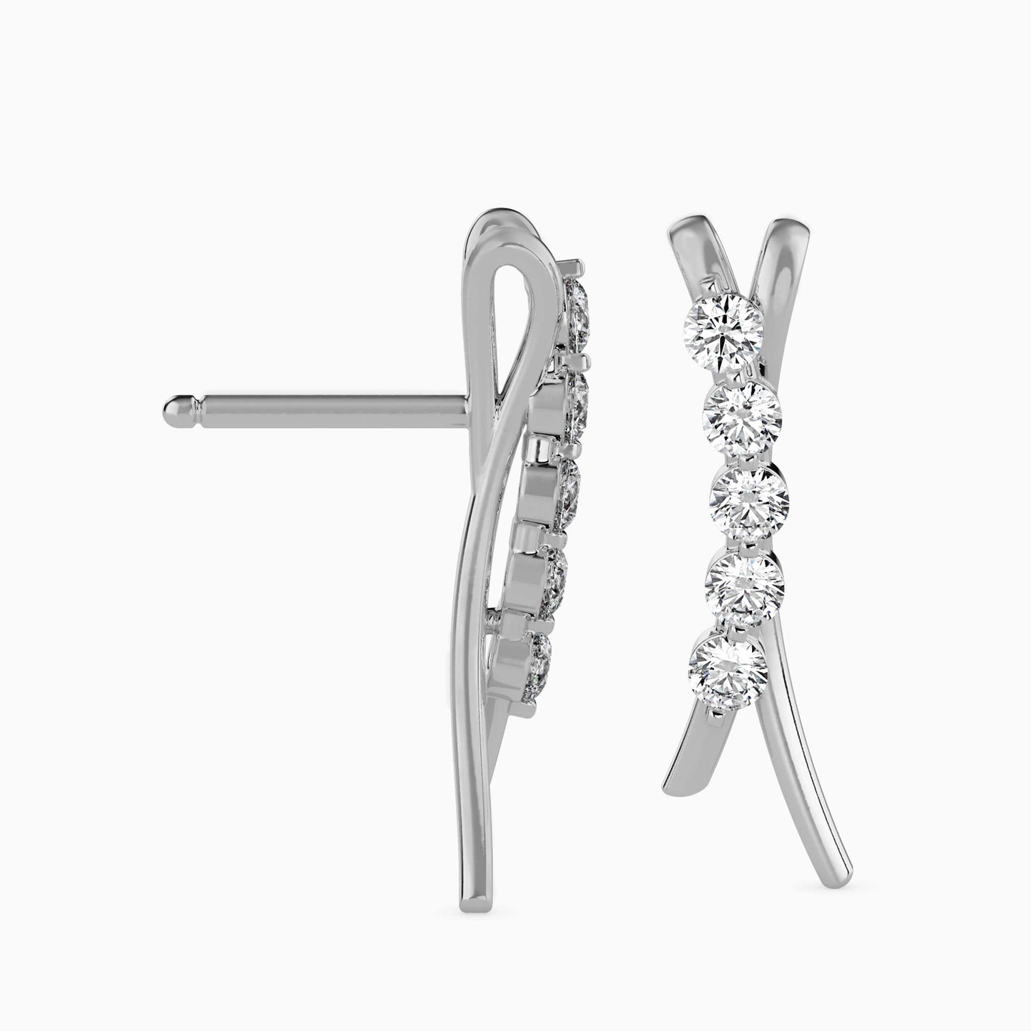 Fates Solitaire Diamond Earring Platinum