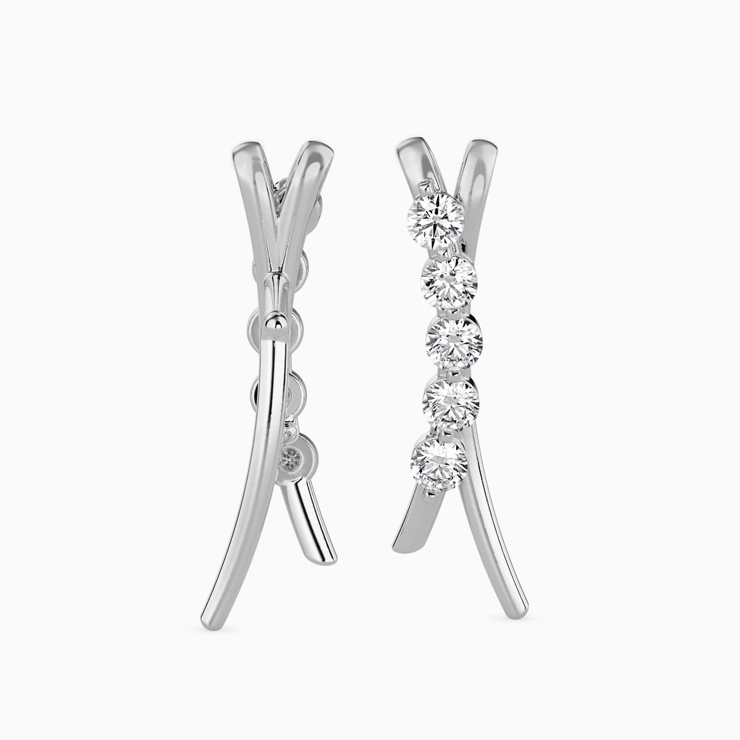 Fates Solitaire Diamond Earring Platinum