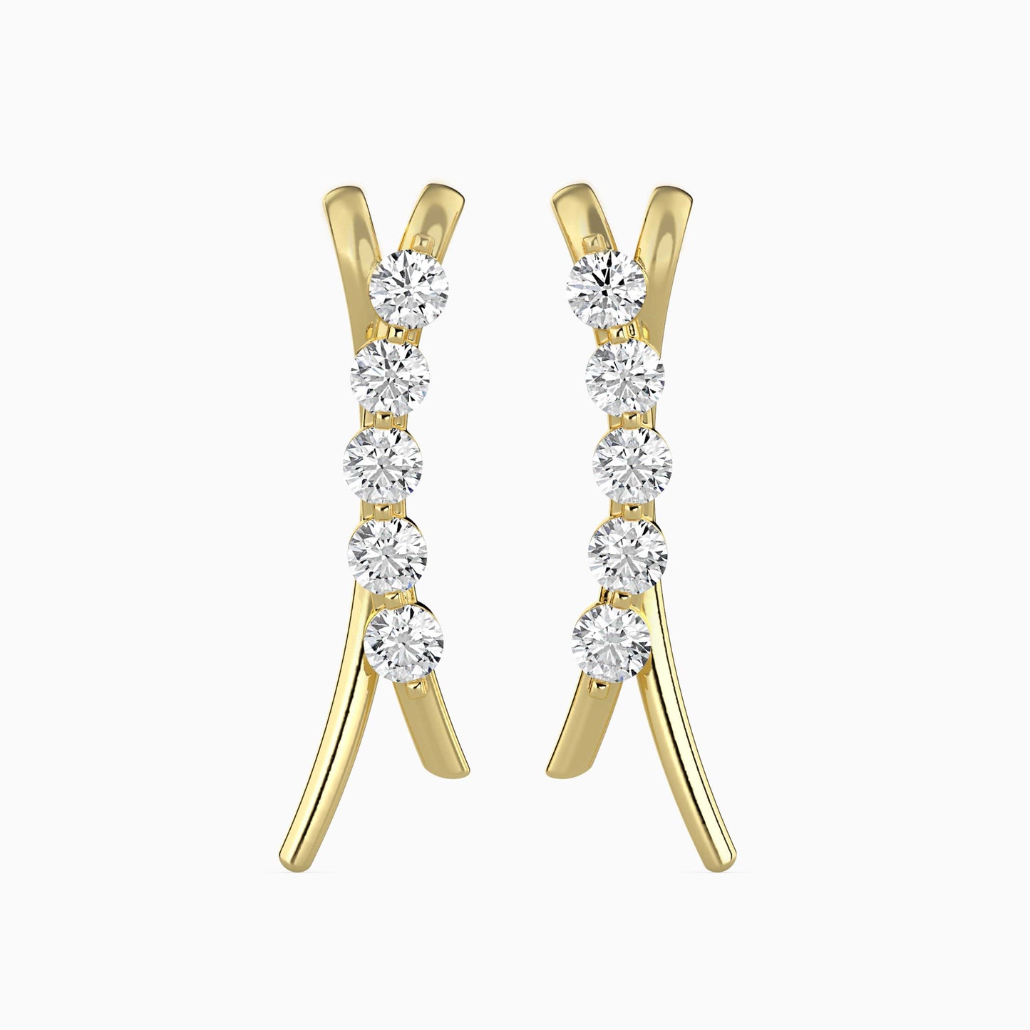 Fates Solitaire Diamond Earring Yellow Gold