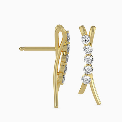 Fates Solitaire Diamond Earring Yellow Gold