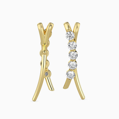 Fates Solitaire Diamond Earring Yellow Gold