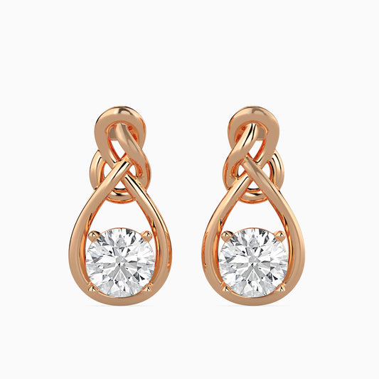 Natty Diamond Solitaire Earring Rose Gold