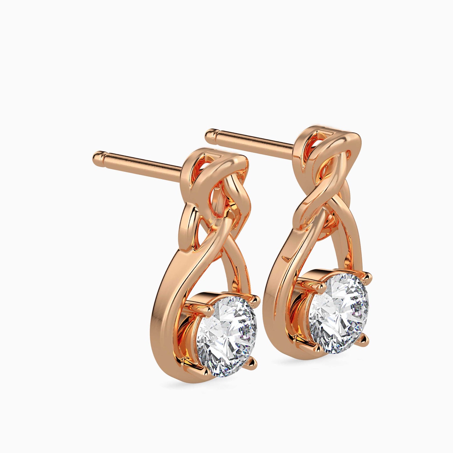 Natty Diamond Solitaire Earring Rose Gold