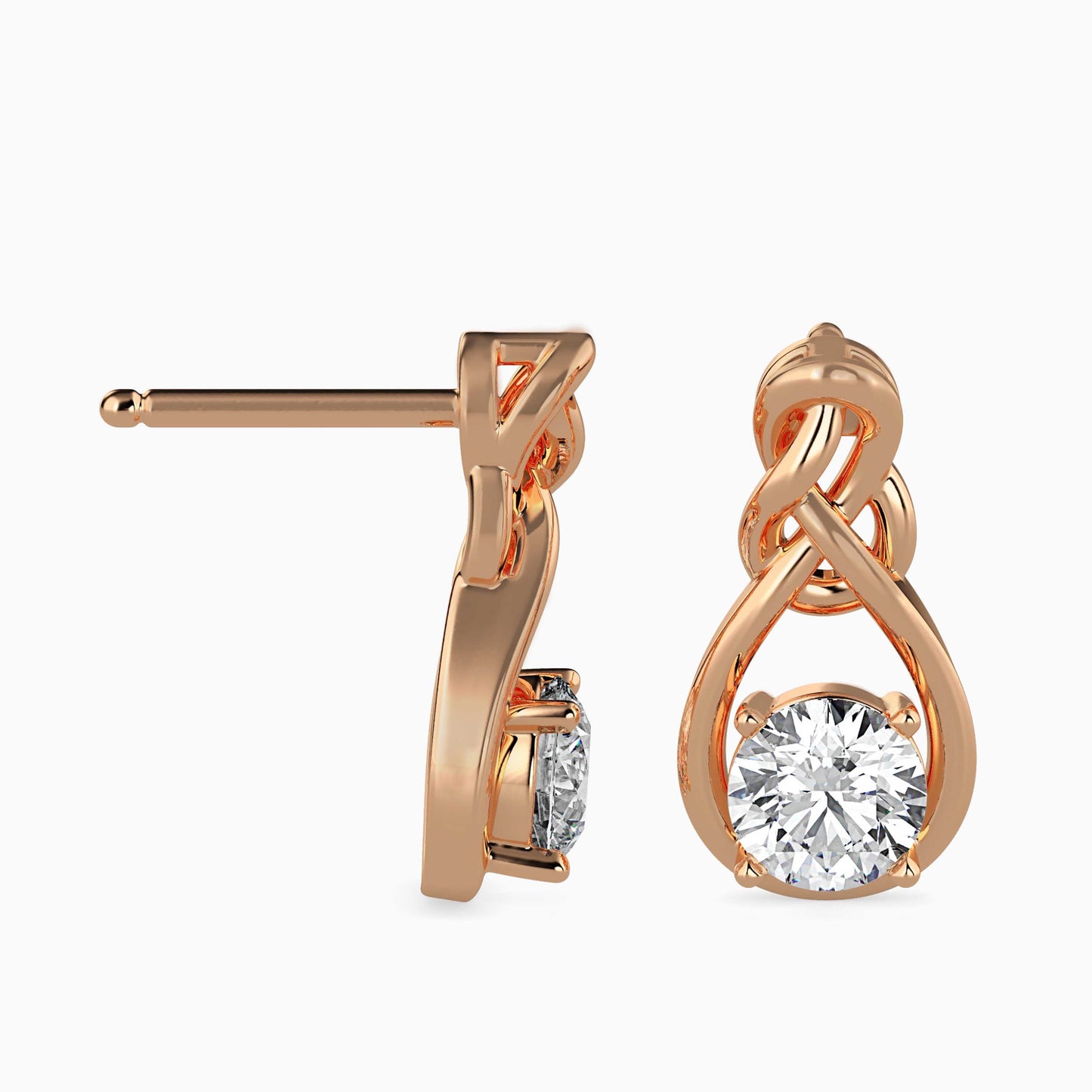 Natty Diamond Solitaire Earring Rose Gold