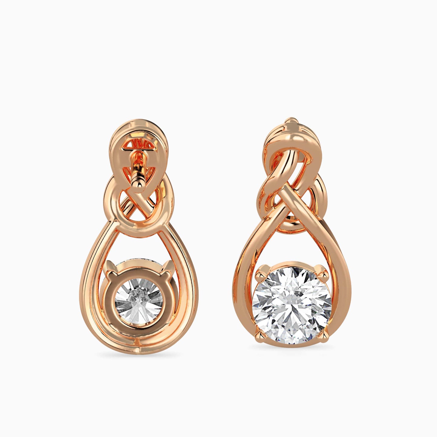 Natty Diamond Solitaire Earring Rose Gold