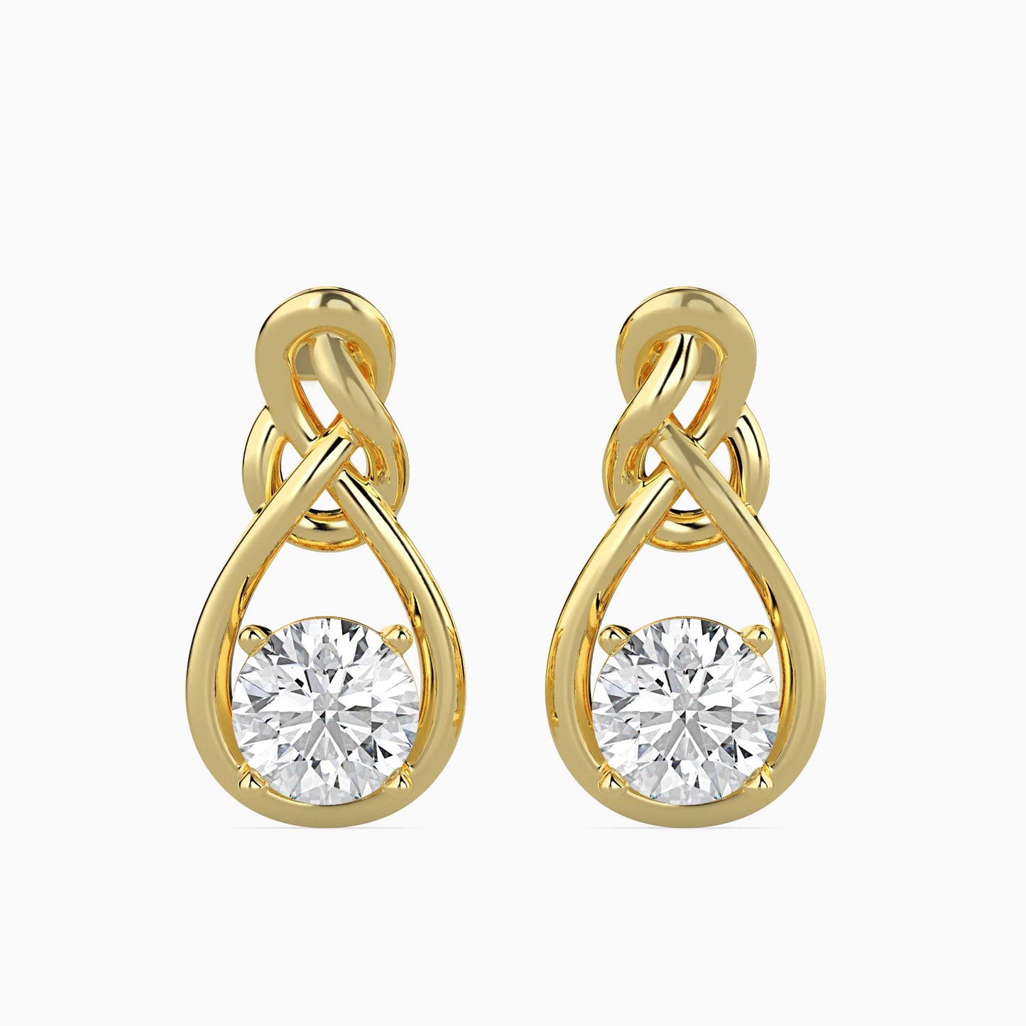 Natty Diamond Solitaire Earring Yellow Gold