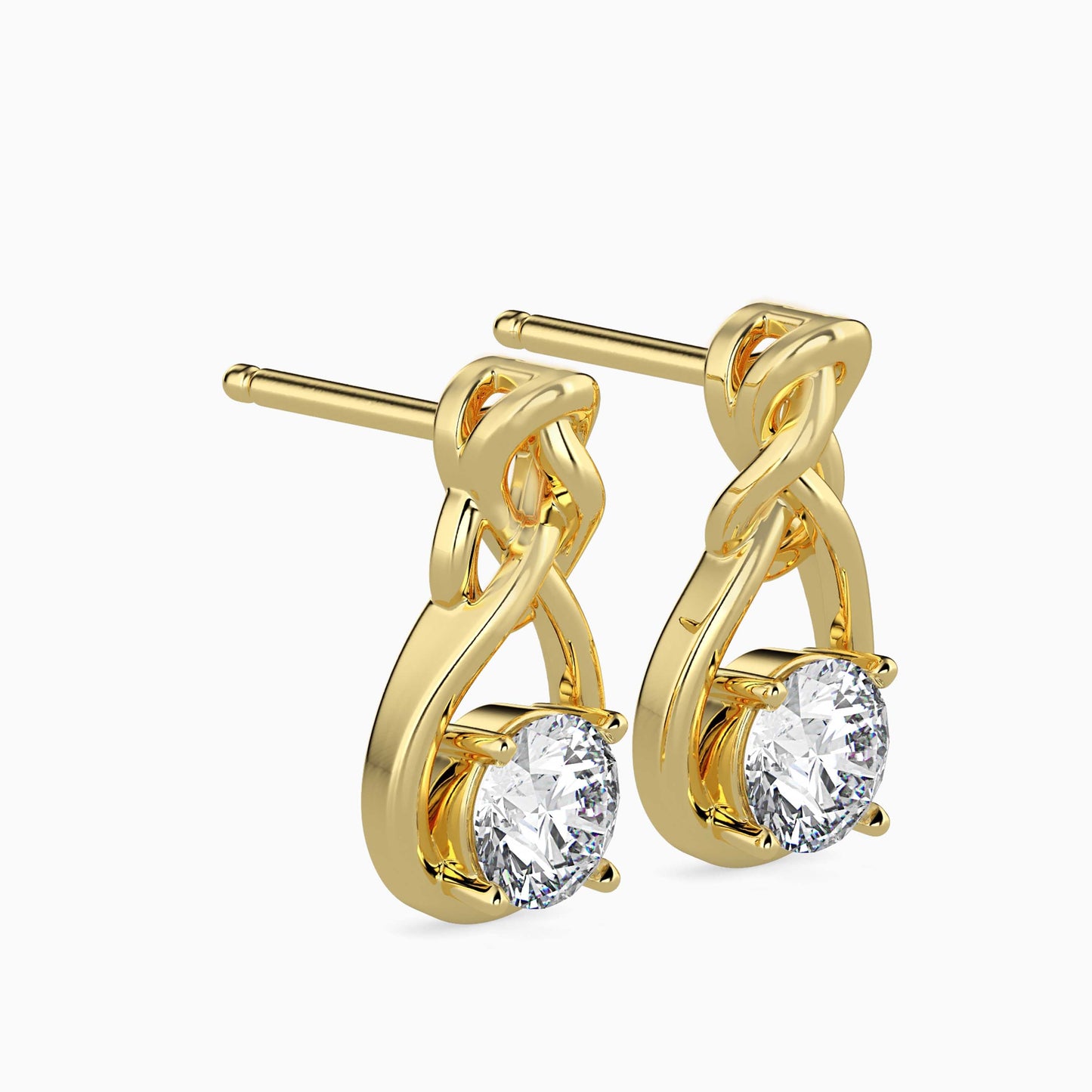 Natty Diamond Solitaire Earring Yellow Gold