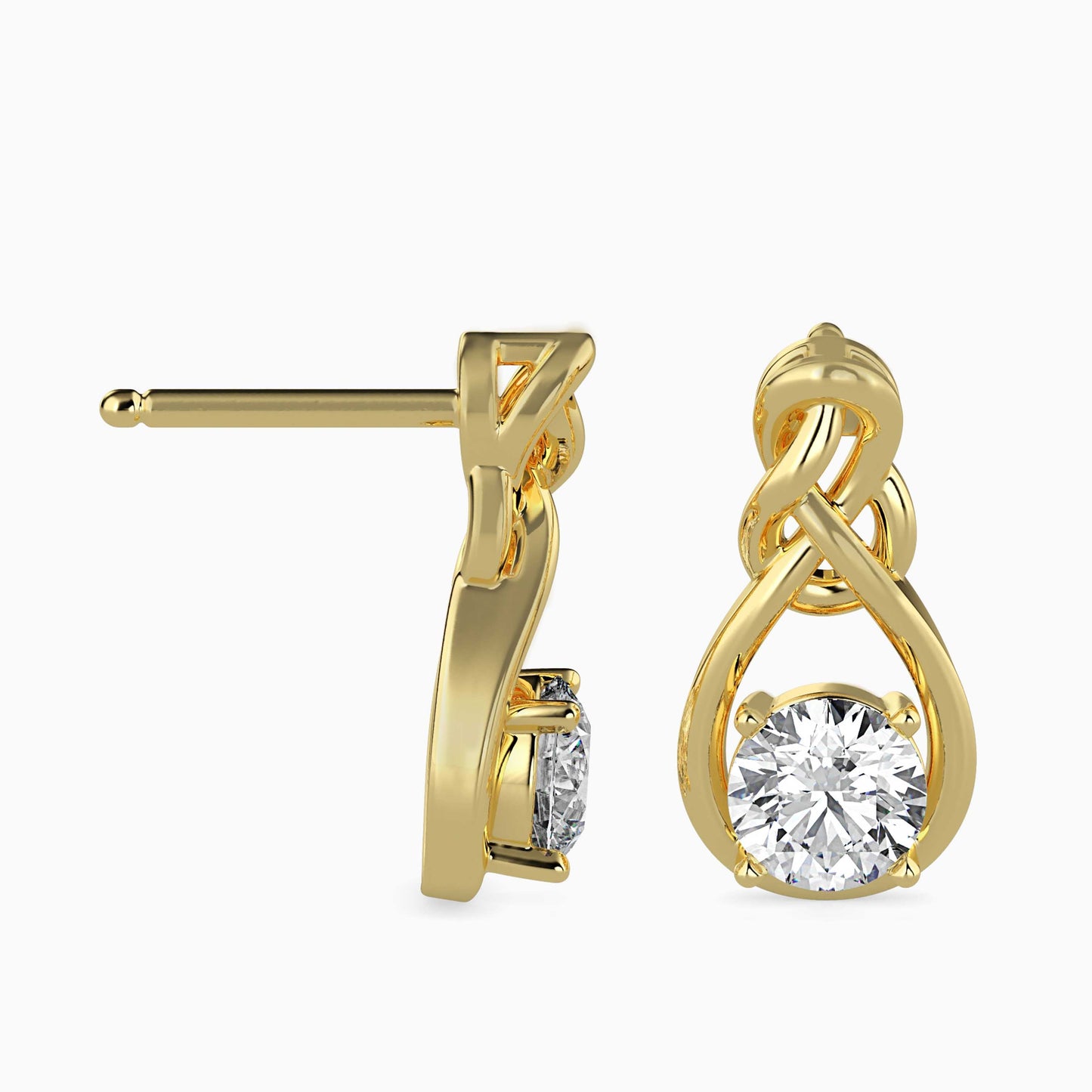 Natty Diamond Solitaire Earring Yellow Gold