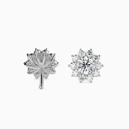 Burnt Solitaire Diamond Earring Platinum