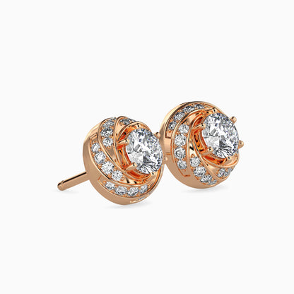 Heavenly Gem Solitaire Earring Rose Gold