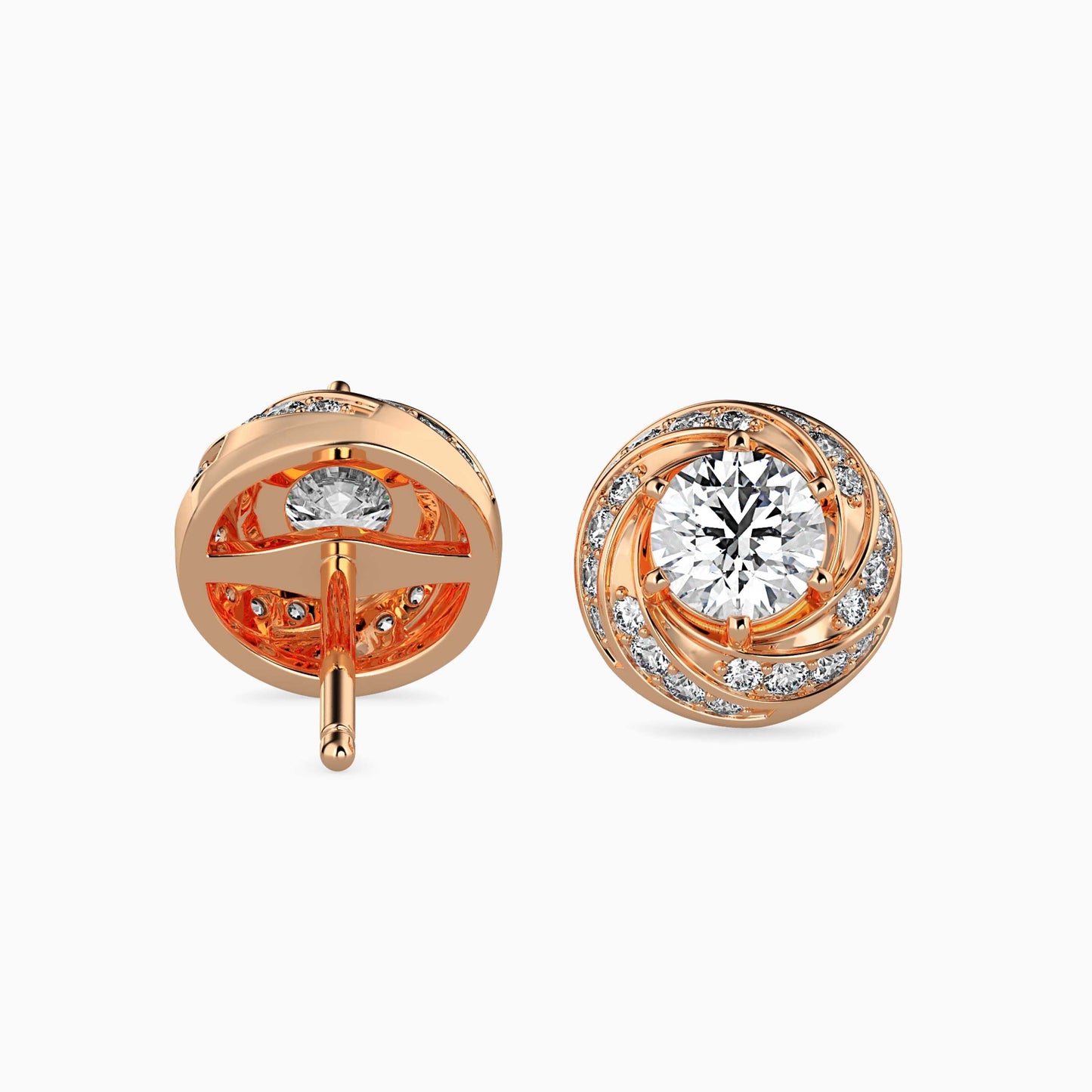 Heavenly Gem Solitaire Earring Rose Gold