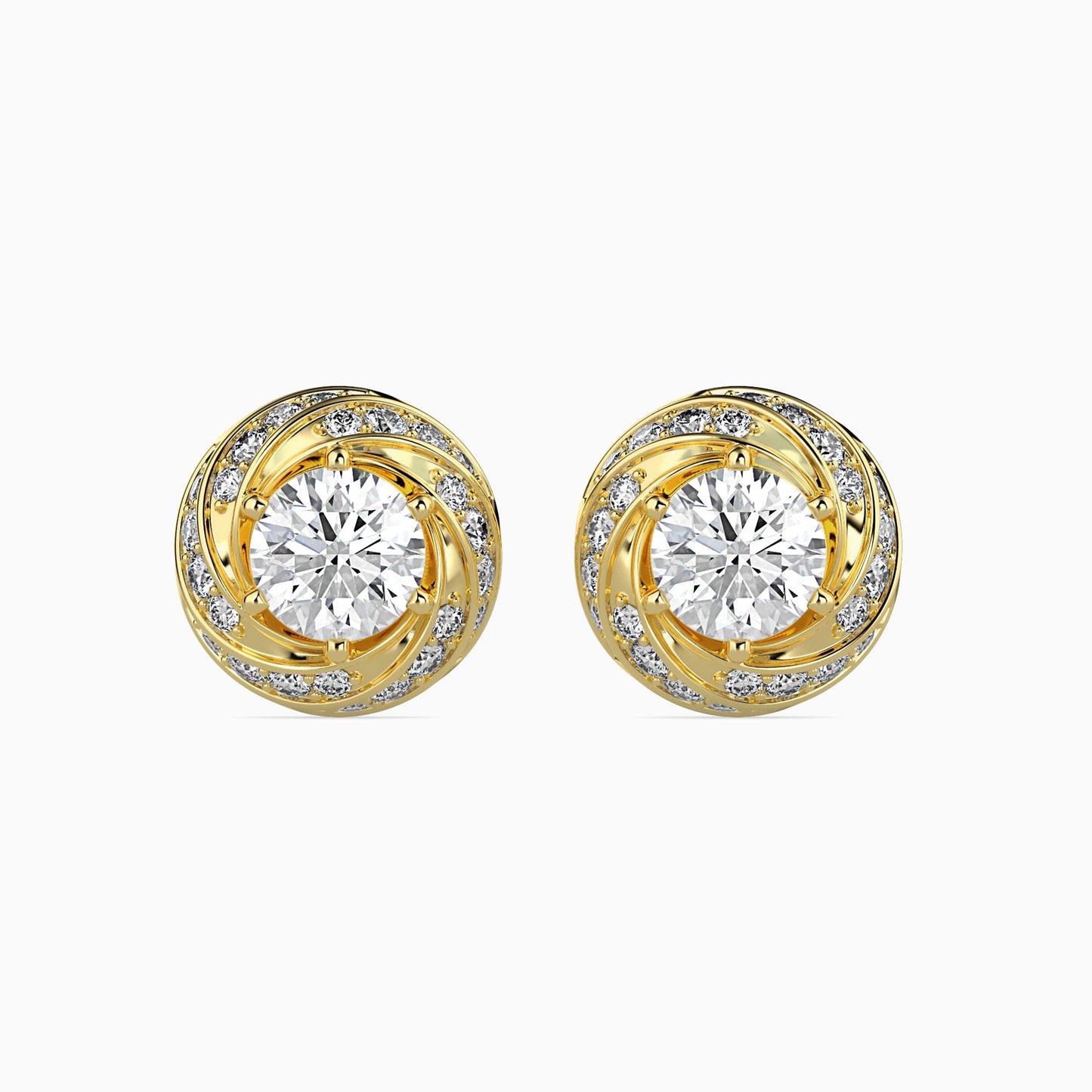 Heavenly Gem Solitaire Earring Yellow Gold