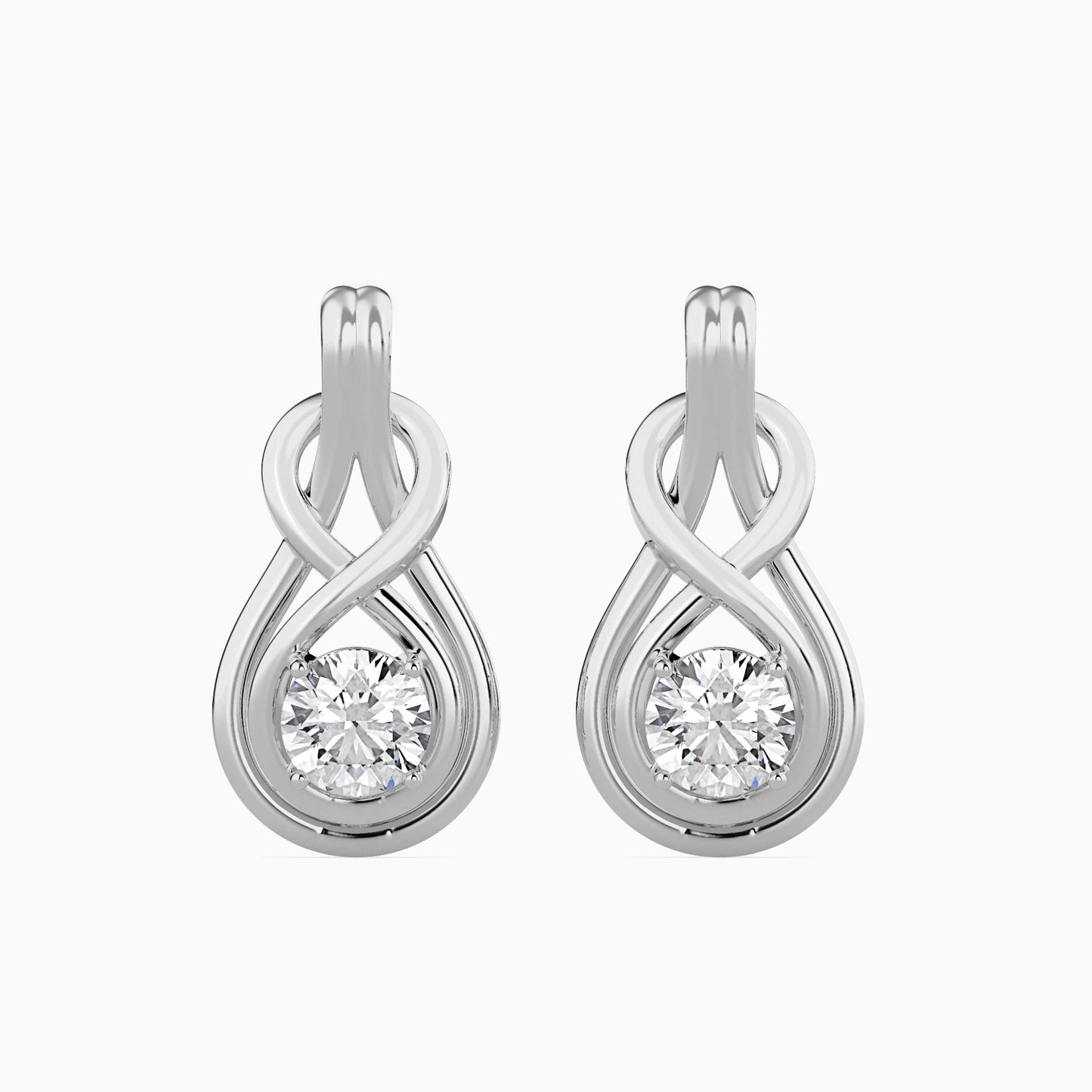 Lefou Solitaire Diamond Earring White Gold