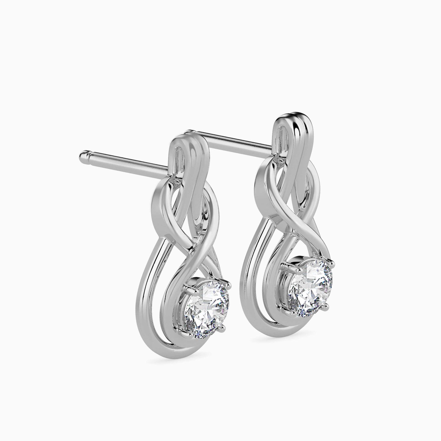 Lefou Solitaire Diamond Earring White Gold