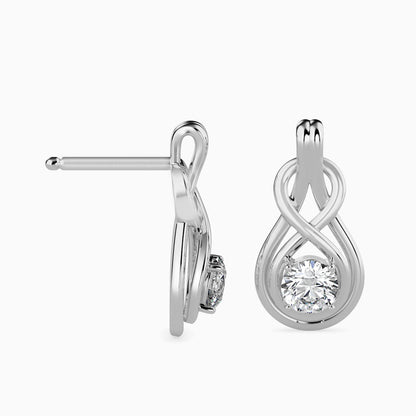 Lefou Solitaire Diamond Earring White Gold