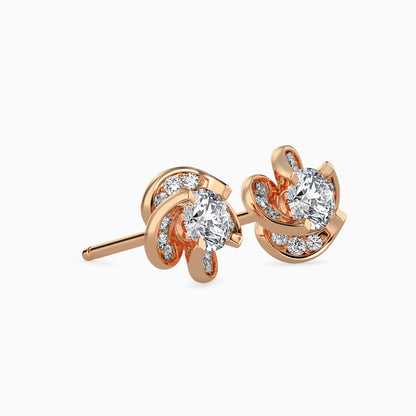 Piec Solitaire Diamond Earring Rose Gold