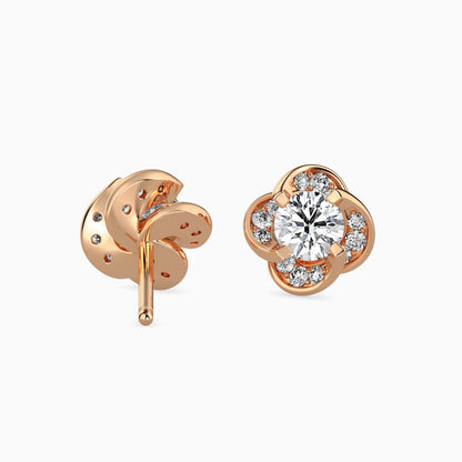 Piec Solitaire Diamond Earring Rose Gold