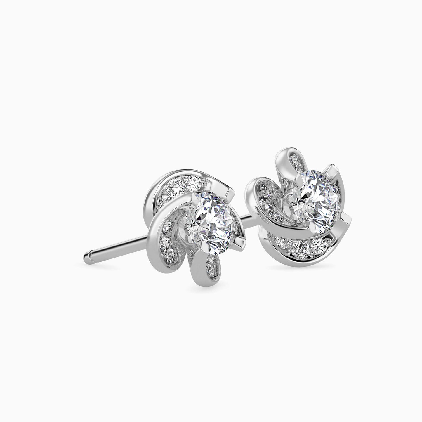 Piec Solitaire Diamond Earring Platinum