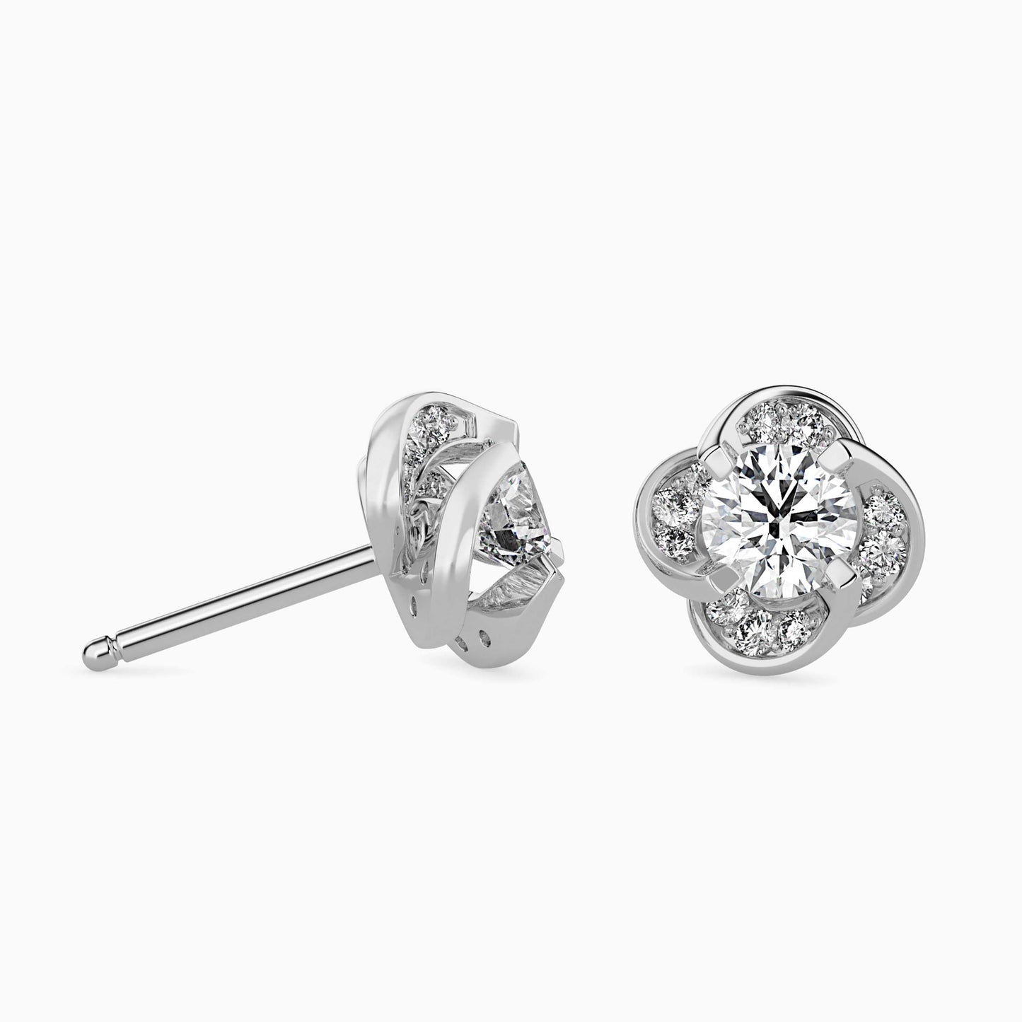 Piec Solitaire Diamond Earring Platinum