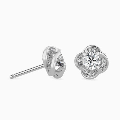 Piec Solitaire Diamond Earring Platinum