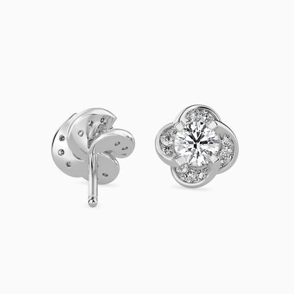 Piec Solitaire Diamond Earring Platinum