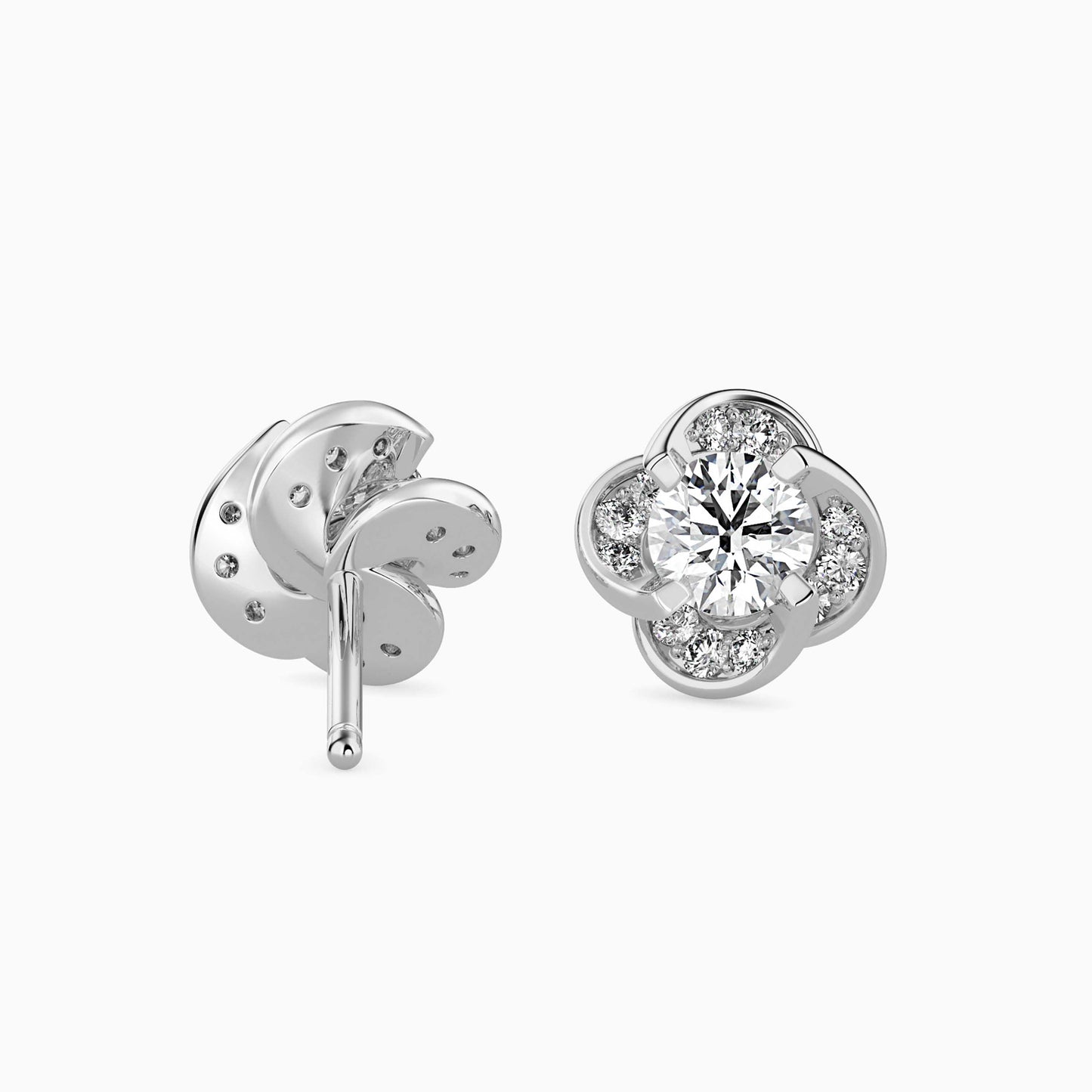 Piec Solitaire Diamond Earring White Gold